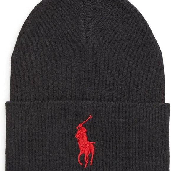 Polo Ralph Lauren Black Big Pony Hat Beanie $48 - Picture 7 of 8